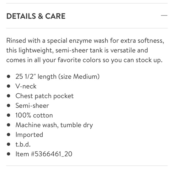 Madewell whisper cotton V-neck pocket tank - Picture 6 of 6